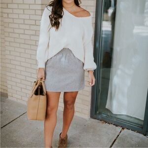 NWT J. Crew Sidewalk Skirt Gray Paperbag Stretch Classic Preppy Winter Plaid 4